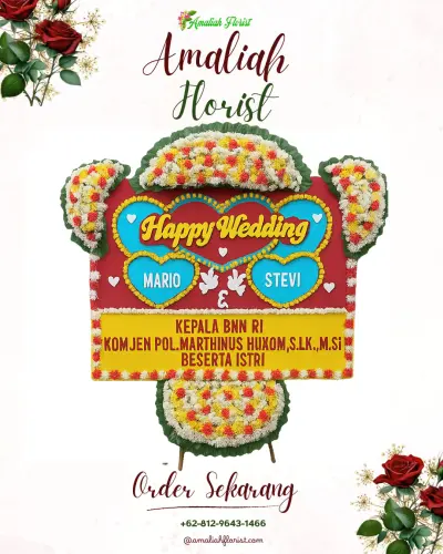 Karangan Papan Bunga Pernikahan di Daya